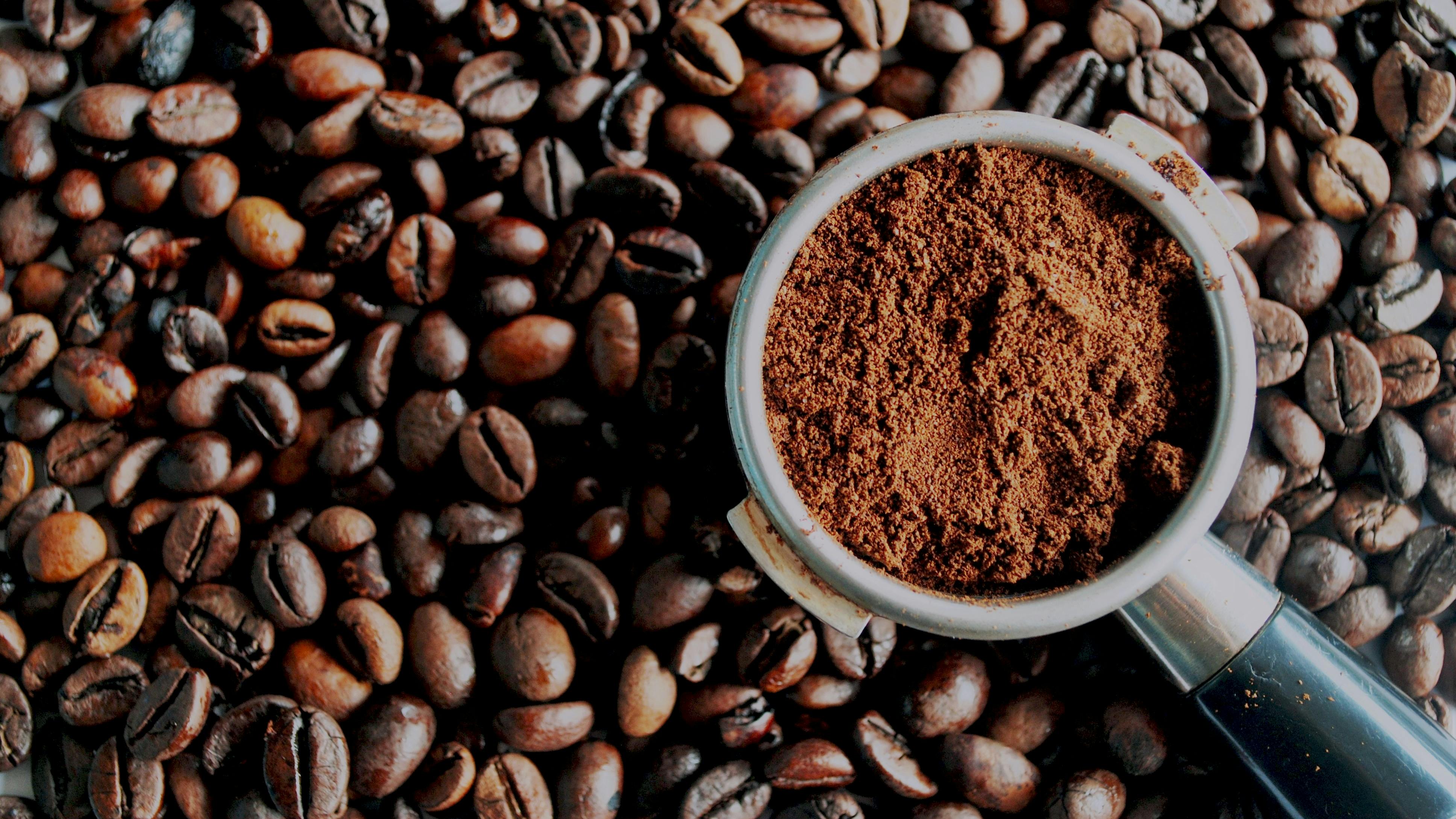 Coffee beans and grounds