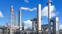 ammonia production plant against blue sky