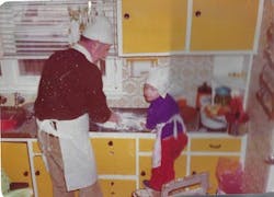 Trish and her dad, Leo Kerin, in the kitchen in 1975. Leo gave her sound advice. Trish and her dad, Leo Kerin, in the kitchen in 1975. Leo gave her sound advice.