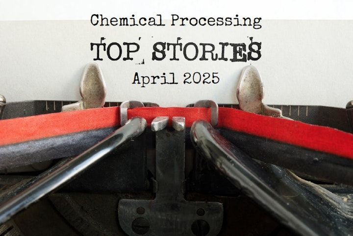 Lead Art typewriter with April 2025 top stories