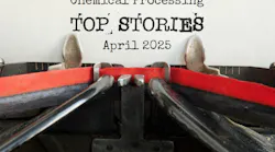 Lead Art typewriter with April 2025 top stories
