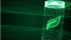 digital rendition of Lithium ion battery recharging with eco leaf symbol digital rendition of Lithium ion battery recharging with eco leaf symbol