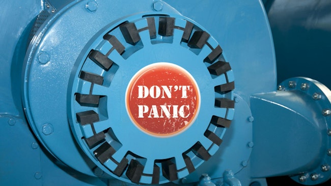 Industrial pump with a don't panic button on the side