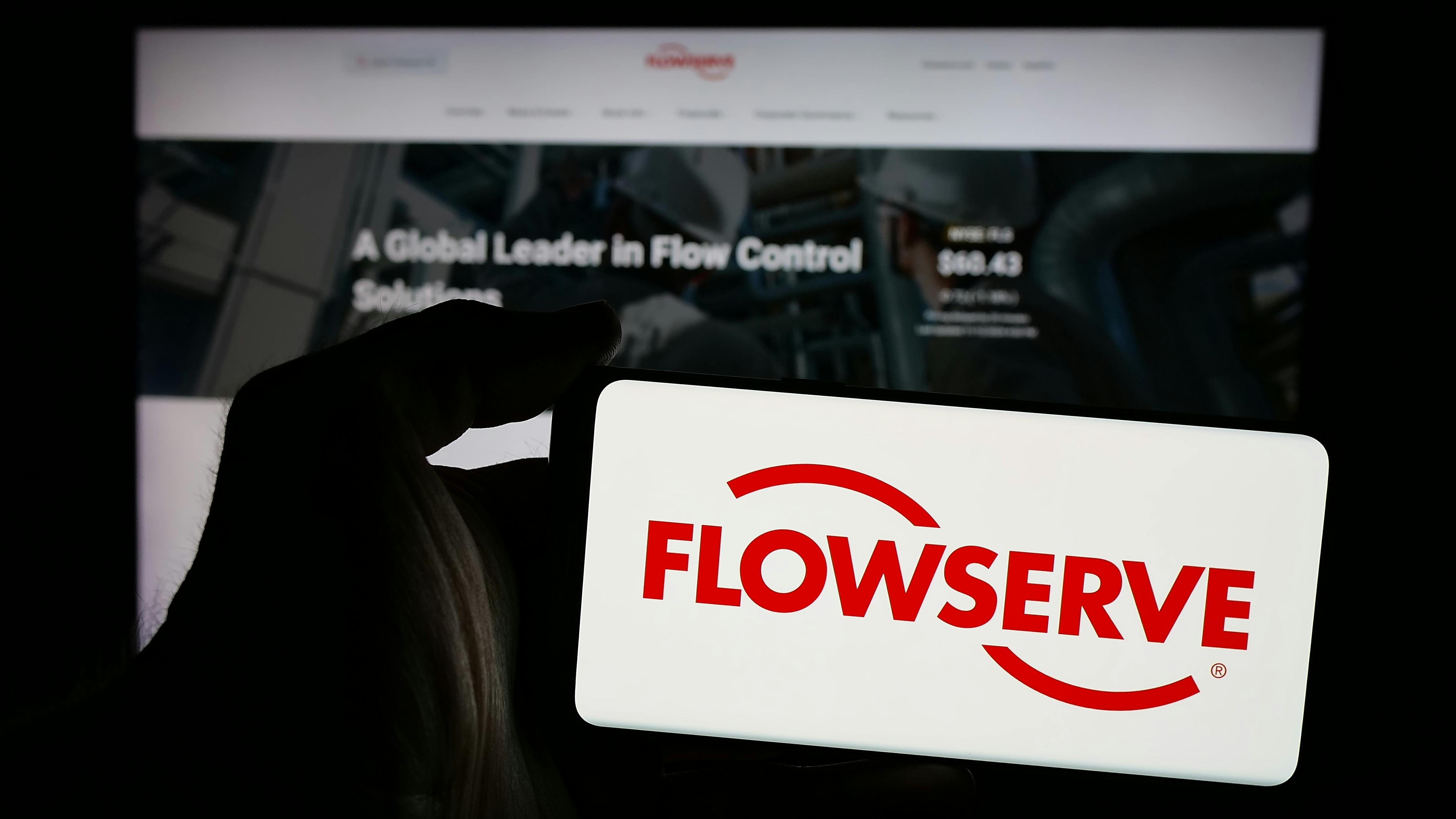 Flowserve logo on digital screen
