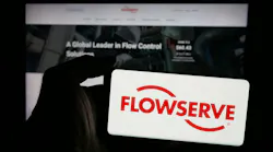 Flowserve logo on digital screen