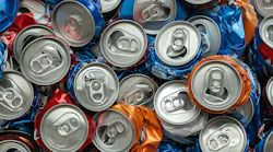 recycled aluminum metal crushed can waste