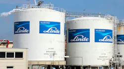 Industrial tanks with Linde logo