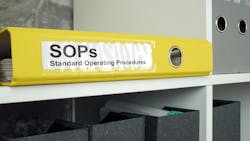 Standard operating procedures binder Standard operating procedures binder