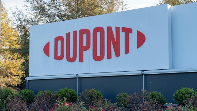 Sign with DuPont logo at DuPont headquarters