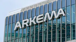 Sign and logo on Arkema's headquarters in the Paris La Défense business district.