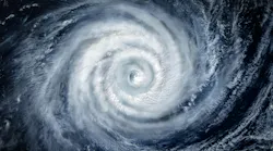 overhead satellite view of hurricane