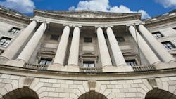 front facade of EPA building in Washington DC front facade of EPA building in Washington DC