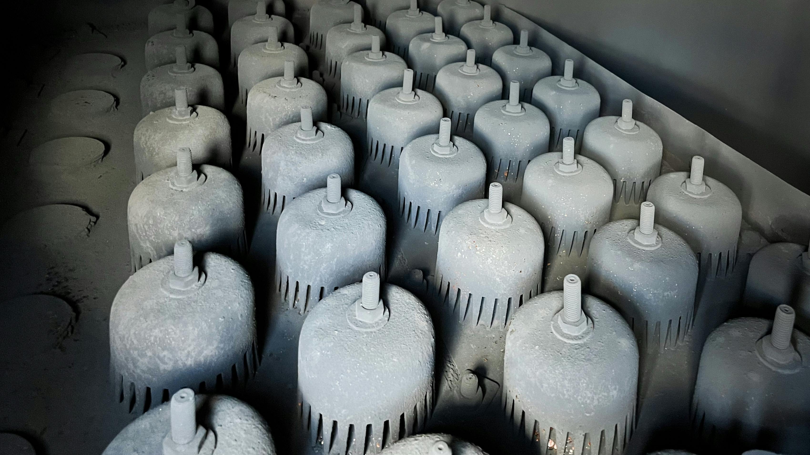 Cap plate in the rectification column close-up