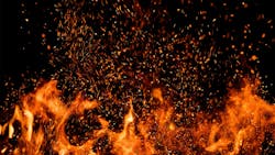 fire and ashes on black background fire and ashes on black background