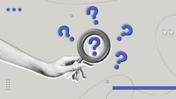 magnifying glass hovers over 1 of 5 question marks magnifying glass hovers over 1 of 5 question marks