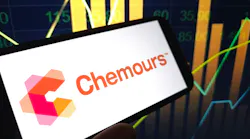 Chemours company logo on phone screen