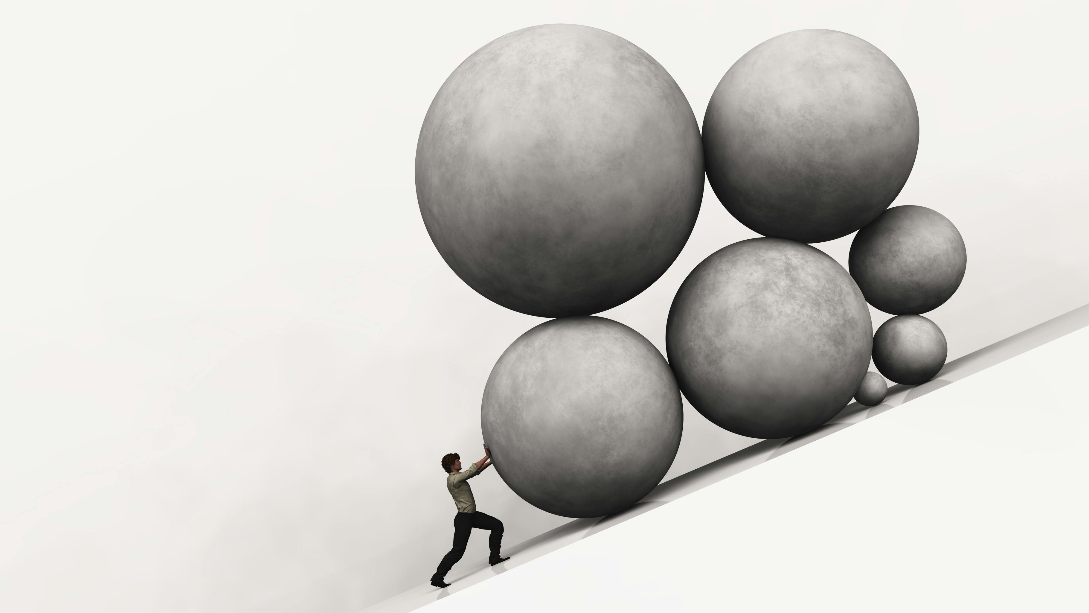 pushing spheres up hill