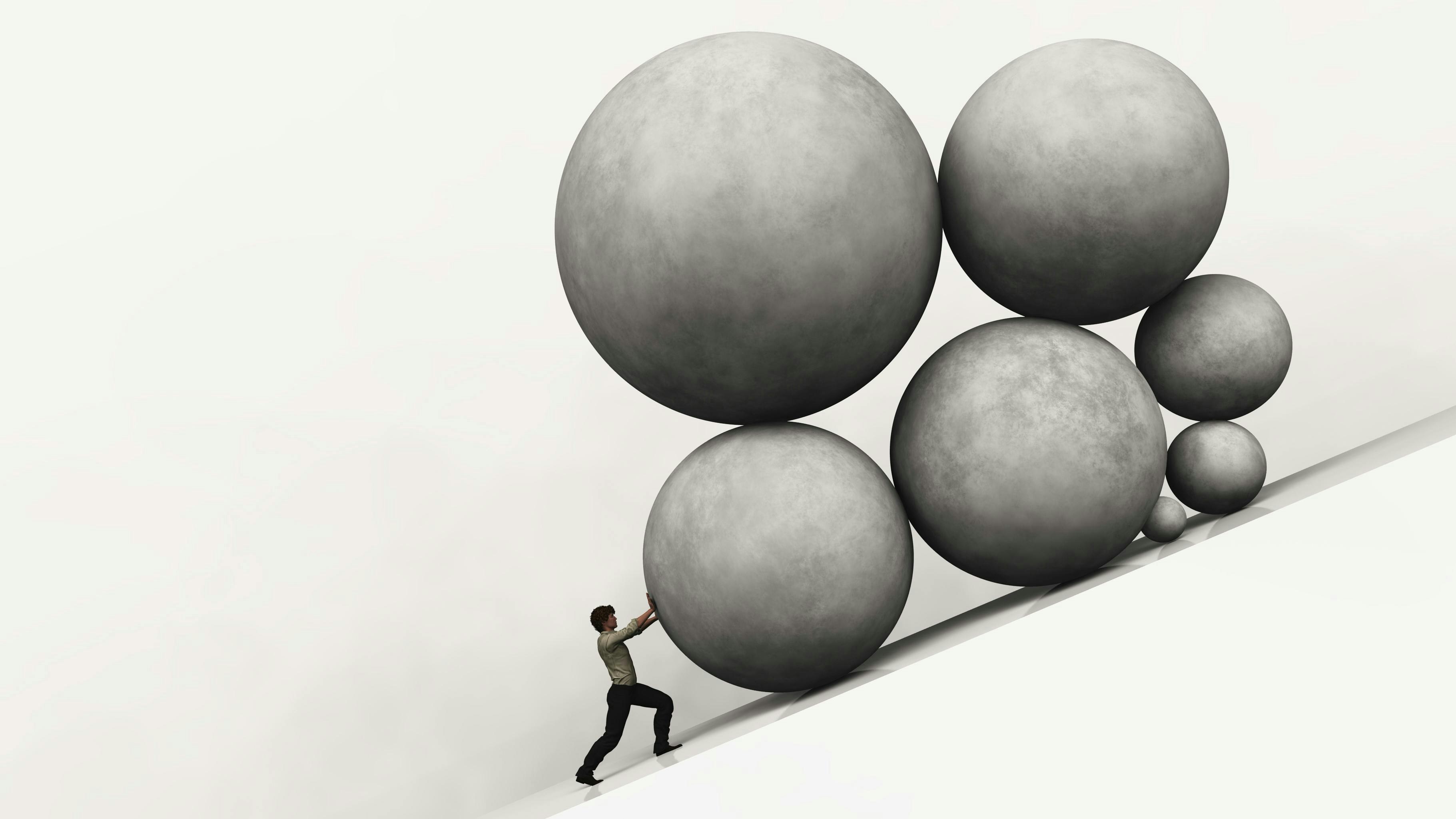 pushing spheres up hill