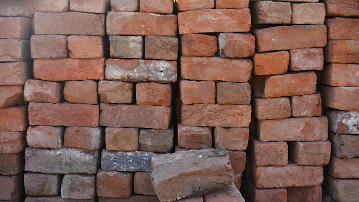 Pile of ceramic bricks