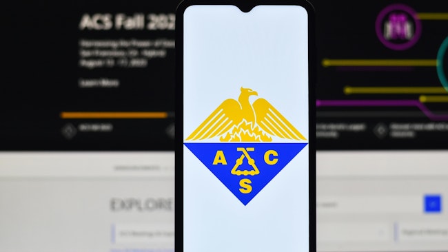 American Chemical Society logo on phone display