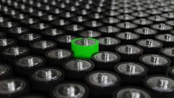 Green recyclable battery and regular batteries Green recyclable battery and regular batteries