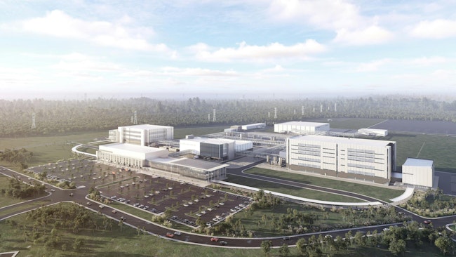 architectural mockup of Eli Lilly manufacturing facility near Houston Texas