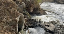 Culverts at the Saturn Boulevard river crossing generate high turbulence, enhancing water-to-air transfer of toxic wastewater pollutants. Culverts at the Saturn Boulevard river crossing generate high turbulence, enhancing water-to-air transfer of toxic wastewater pollutants.
