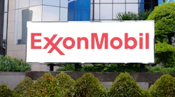 ExxonMobil logo outside of building