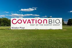CovationBio Kinston plant signage CovationBio Kinston plant signage