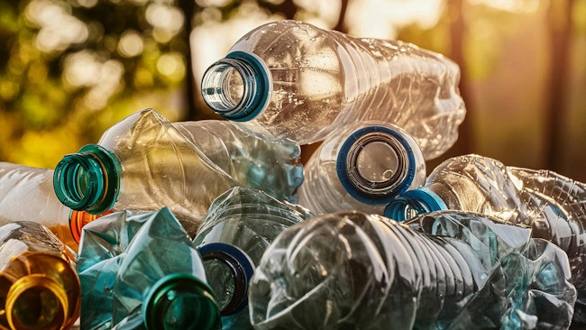 a pile of empty plastic bottles, plastic waste
