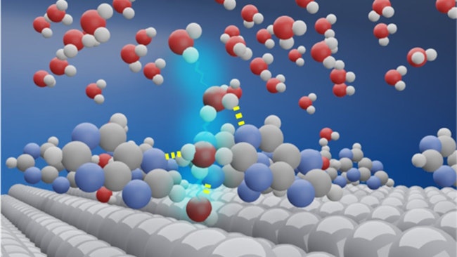 Researchers from Japan enhanced the hydrogen evolution reaction (HER) by modifying platinum cathodes with purine bases. The purine molecules form hydrogen-bonded cages with surrounding water, which helps remove hydroxide ions from the surface, lowering the energy barrier and increasing HER activity up to four times.