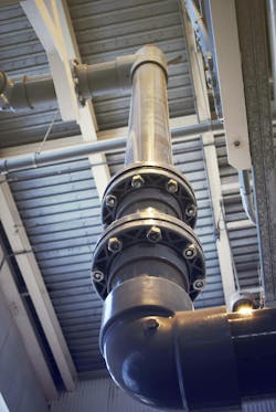 Corzan® CPVC line running sulfuric acid installed in an industrial production environment. Corzan® CPVC line running sulfuric acid installed in an industrial production environment.