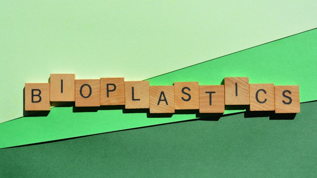 Image of scrabble tiles spelling out bioplastics to illustrate that Fermentation Technology Targets Petroleum-Free Bioplastics Production