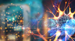 Data science. AI Technology. Businessman touch brain working data and Algorithm of Artificial Intelligence in the future business and coding software development synchronize network connection. - stock photo