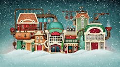 A factory made out to look like a winter wonderland A factory made out to look like a winter wonderland