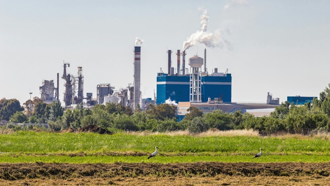 industrial emissions from chemical plant operations