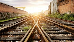 railroad tracks merging railroad tracks merging