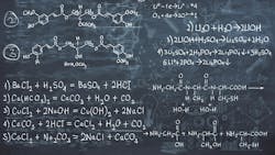 Chalkboard with chemical formulas. Chalkboard with chemical formulas.