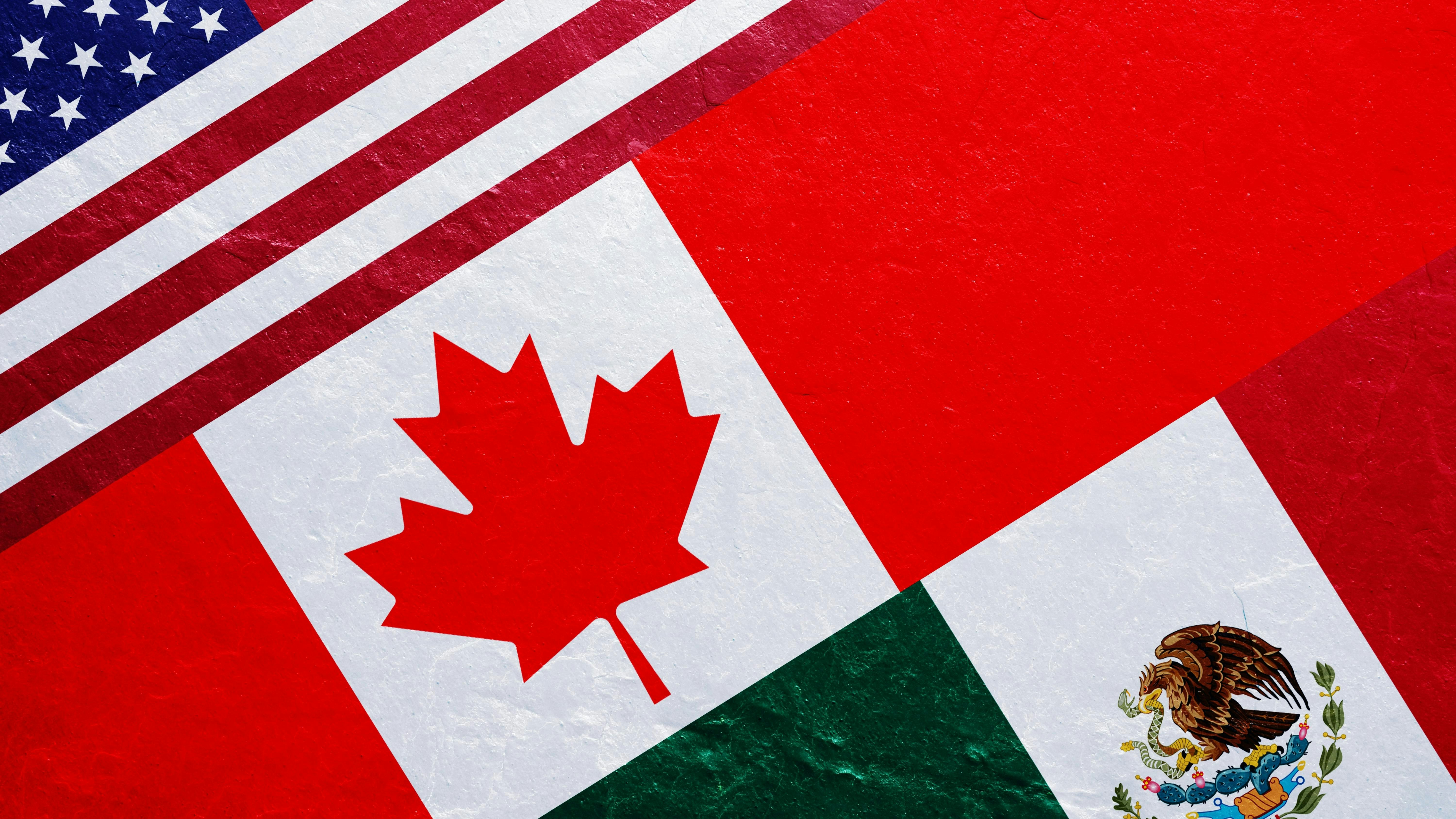 USMCA United States Mexico Canada Agreement US Canadian and Mexican flags