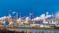 Industry in Anterp, Belgium at dusk. Industry in Anterp, Belgium at dusk.