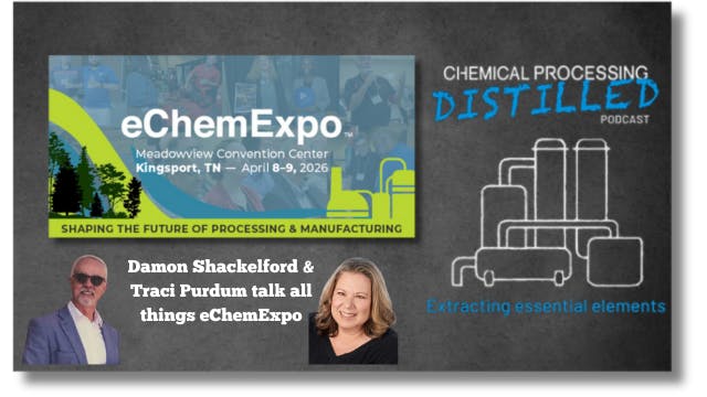 Podcast cover for the eChemExpo episode featuring Damon Shackelford and Traci Purdum