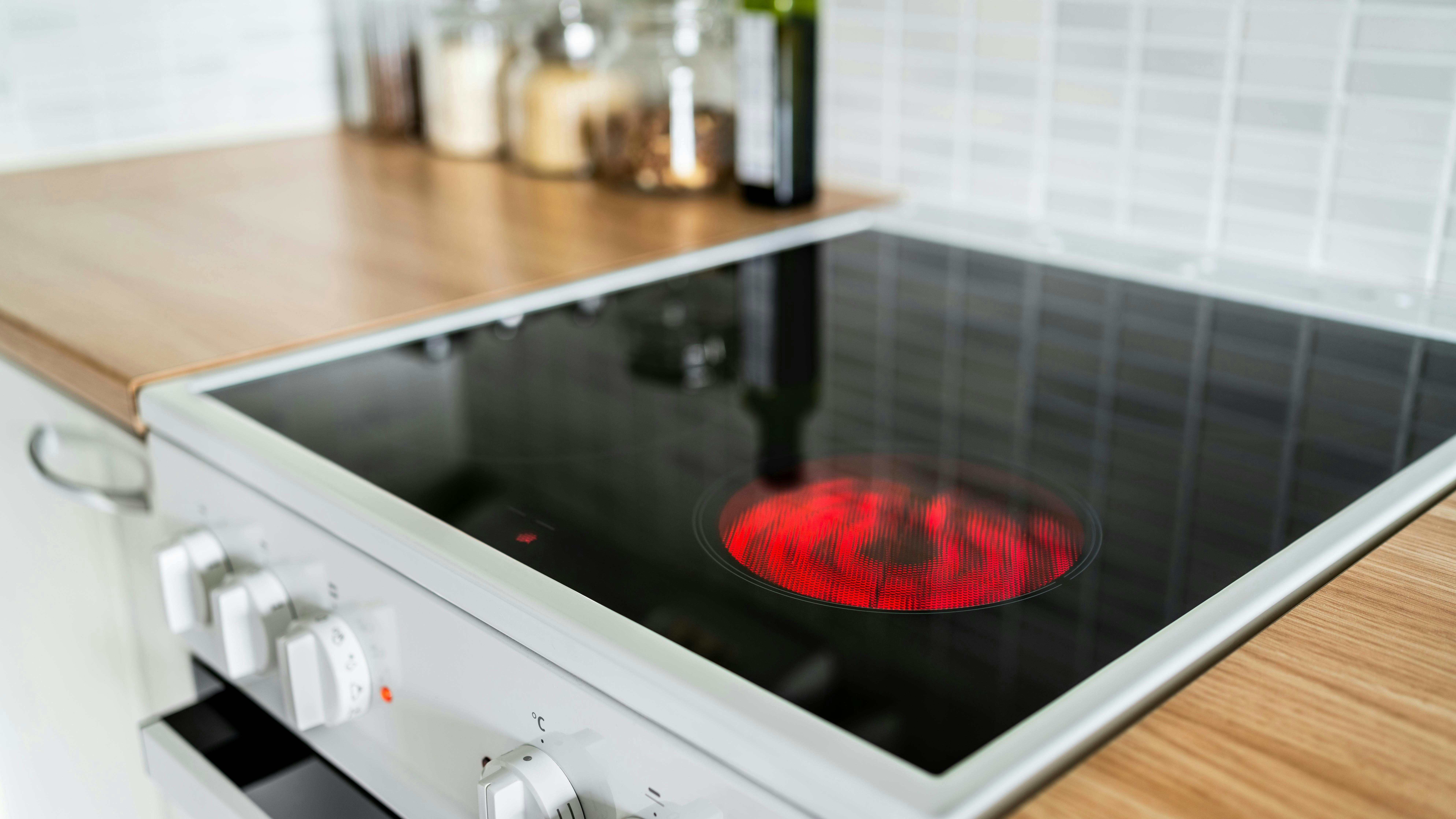 Electric heat range on stove