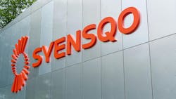 Syensqo logo on side of building Syensqo logo on side of building