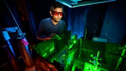 Chemistry professor Prashant Jain led a study that uses solar energy to power a key chemical reaction that drives many manufacturing industries. This new method can significantly reduce the energy required to run these operations, eliminate harsh oxidizing byproducts and minimize carbon emissions. Chemistry professor Prashant Jain led a study that uses solar energy to power a key chemical reaction that drives many manufacturing industries. This new method can significantly reduce the energy required to run these operations, eliminate harsh oxidizing byproducts and minimize carbon emissions.