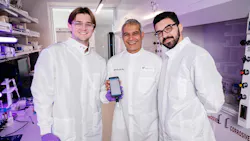 Dr. Ajeet Kaushik (center), an associate professor of chemistry at Florida Polytechnic University, works with research assistants Riley Orr (left) and Justin Sanchez Almirola on new sensing technology to detect microplastics in water. Dr. Ajeet Kaushik (center), an associate professor of chemistry at Florida Polytechnic University, works with research assistants Riley Orr (left) and Justin Sanchez Almirola on new sensing technology to detect microplastics in water.