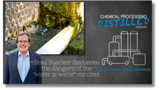 Podcast cover for Distilled series on wasterwater with guest Brad Buecker