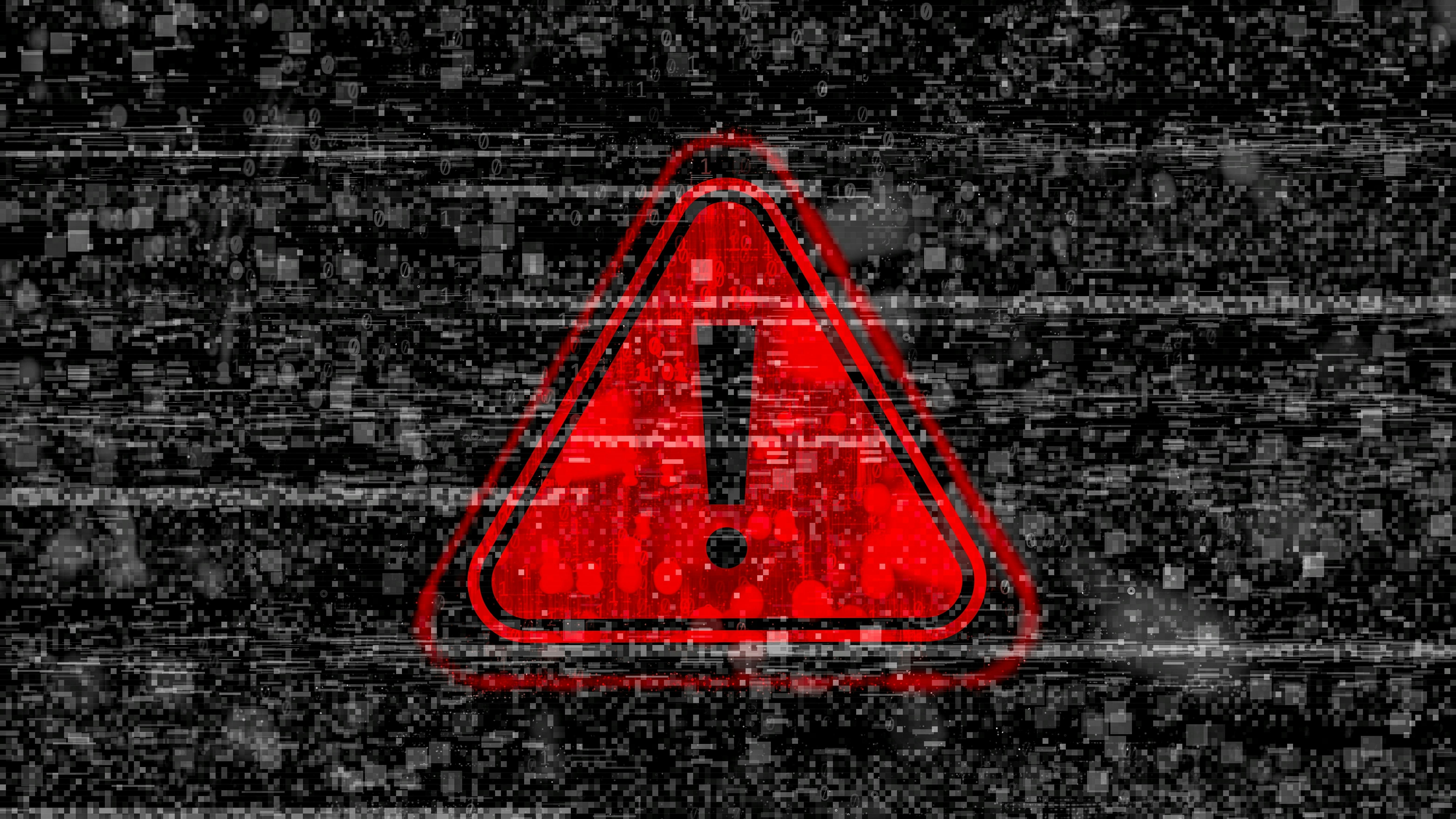Cyberattack warning, big red exclamation point
