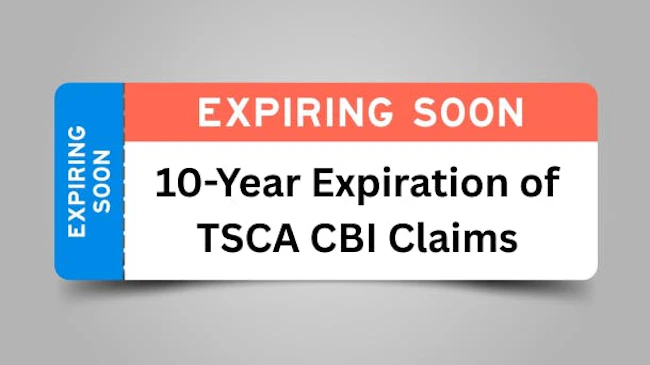 Label showing TSCA CBI claims expiring