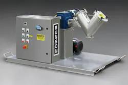 Munson Machinery Company cantilevered laboratory Vee Cone Blender with Intensifier Bar Munson Machinery Company cantilevered laboratory Vee Cone Blender with Intensifier Bar