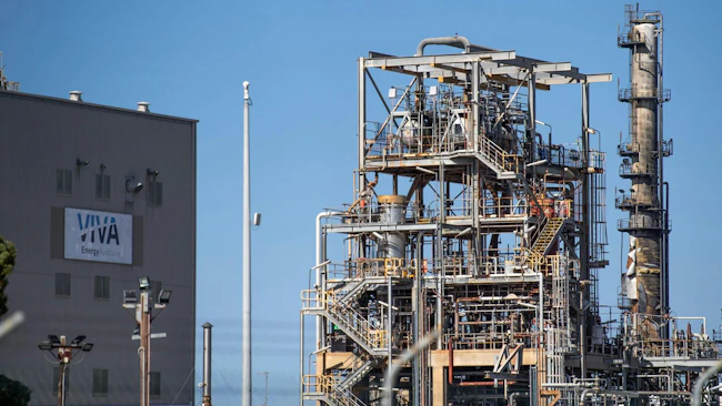 Some damage is visible at the Viva Energy Geelong refinery in Corio after a significant fire broke out, affecting petrol production at one of Australia's two refineries following reports of flames and explosions.